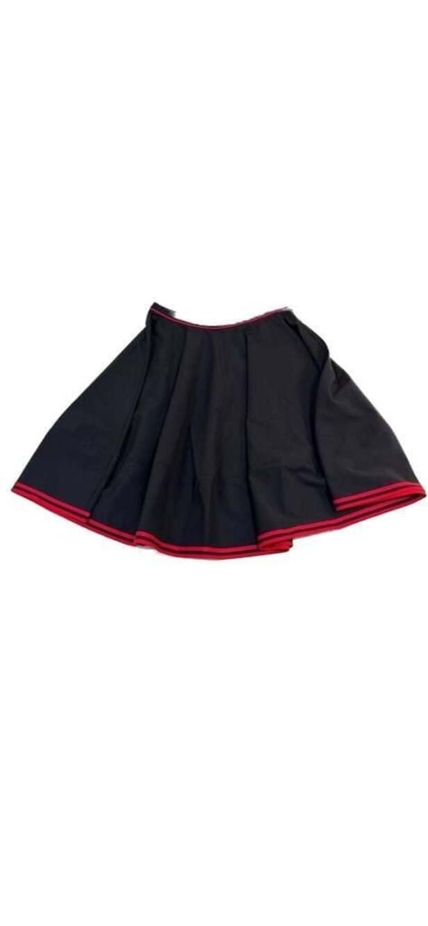 Body by VICTORIA Black and Red Striped Retro A-Line Circle Skirt Sz SMALL